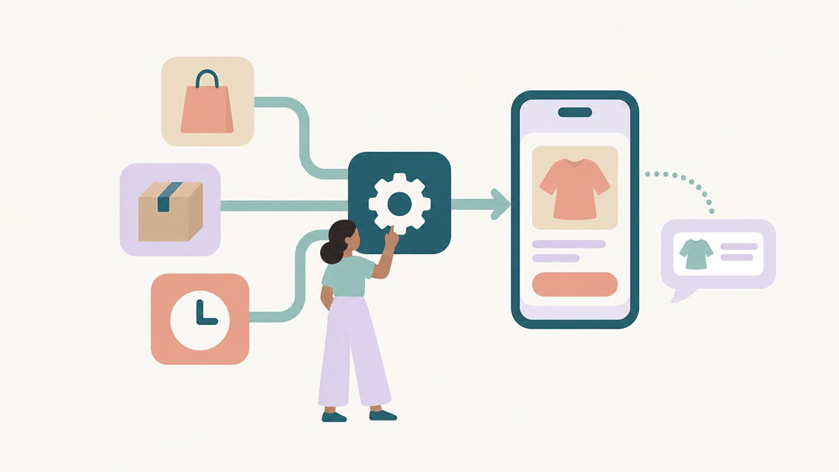 Order-, paket- och timer-triggers i Shopify Flow skickar ett RCS-meddelande med SMS-fallback
